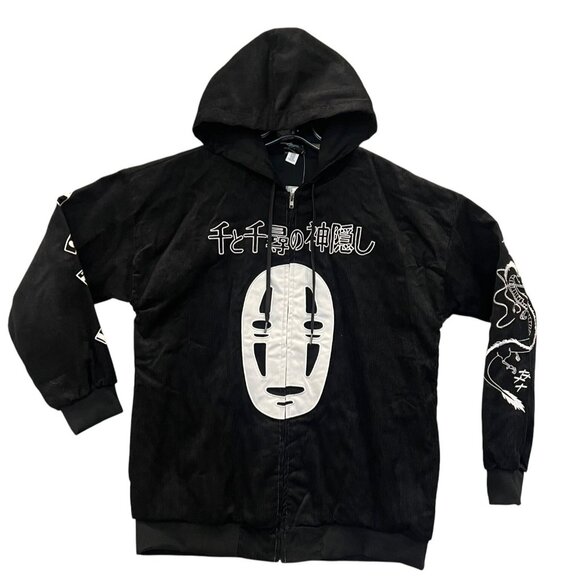 Studio Ghibli Spirited Away No Face Haku Corduroy LARGE Hoodie